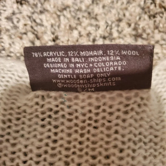 Wooden Ships Tie Dye Sweater Tunic Dress Blue White Mohair Wool Blend S/M - Picture 2 of 5